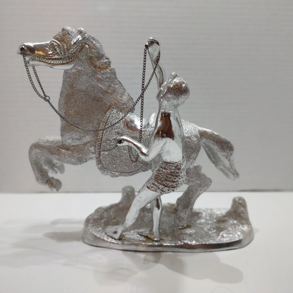 VINTAGE Super Cool Aluminum replica of the famous Marley Horses sculpture -